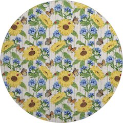 Premium Machine Washable Mayfield  Yellow 8' x 8' Round Rug