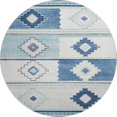 Premium Machine Washable Mayfield  Blue 8' x 8' Round Rug