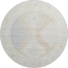 Premium Machine Washable Mayfield  Gray 8' x 8' Round Rug
