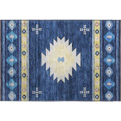 Premium Machine Washable Mayfield  Blue 1'8" x 2'6" Rug