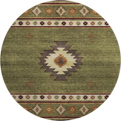 Premium Machine Washable Mayfield  Green 8' x 8' Round Rug