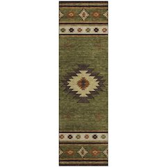 Premium Machine Washable Mayfield  Green 2'3" x 7'6" Runner Rug