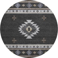 Premium Machine Washable Mayfield  Midnight 8' x 8' Round Rug