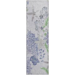 Premium Machine Washable Mayfield  Blue 2'3" x 7'6" Runner Rug