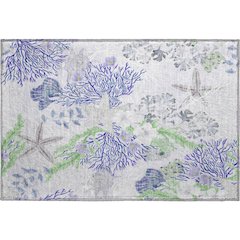 Premium Machine Washable Mayfield  Blue 1'8" x 2'6" Rug