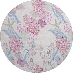 Premium Machine Washable Mayfield  Raspberry 8' x 8' Round Rug