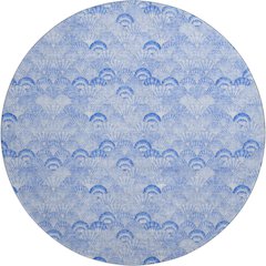 Premium Machine Washable Mayfield  Blue 8' x 8' Round Rug