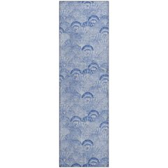Premium Machine Washable Mayfield  Blue 2'3" x 7'6" Runner Rug