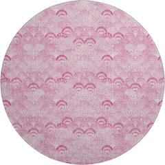 Premium Machine Washable Mayfield  Pink 8' x 8' Round Rug