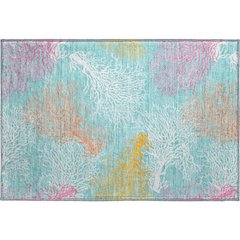 Premium Machine Washable Mayfield  Aqua 1'8" x 2'6" Rug