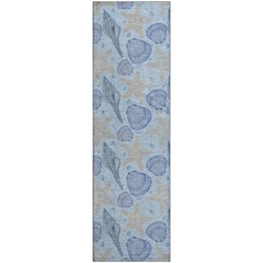 Premium Machine Washable Mayfield  Blue 2'3" x 7'6" Runner Rug