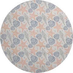 Premium Machine Washable Mayfield  Peach 8' x 8' Round Rug