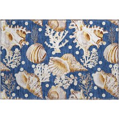 Premium Machine Washable Mayfield  Blue 1'8" x 2'6" Rug