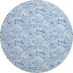 Premium Machine Washable Mayfield  Blue 8' x 8' Round Rug