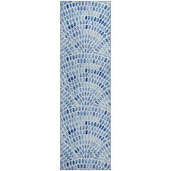 Premium Machine Washable Mayfield  Blue 2'3" x 7'6" Runner Rug