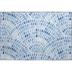 Premium Machine Washable Mayfield  Blue 1'8" x 2'6" Rug