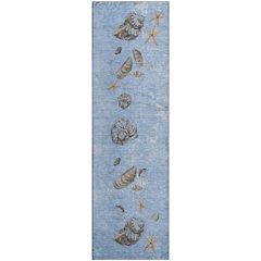 Premium Machine Washable Mayfield  Blue 2'3" x 7'6" Runner Rug