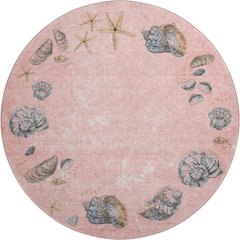 Premium Machine Washable Mayfield  Peach 8' x 8' Round Rug