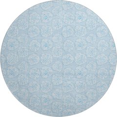 Premium Machine Washable Mayfield  Blue 8' x 8' Round Rug