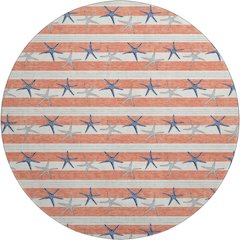 Premium Machine Washable Mayfield  Coral 8' x 8' Round Rug