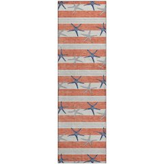 Premium Machine Washable Mayfield  Coral 2'3" x 7'6" Runner Rug