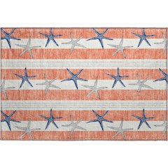 Premium Machine Washable Mayfield  Coral 1'8" x 2'6" Rug