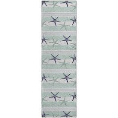 Premium Machine Washable Mayfield  Seaglass 2'3" x 7'6" Runner Rug