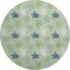 Premium Machine Washable Mayfield  Green 8' x 8' Round Rug