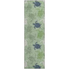 Premium Machine Washable Mayfield  Green 2'3" x 7'6" Runner Rug