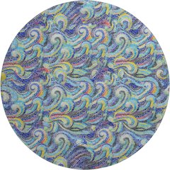 Premium Machine Washable Mayfield  Ocean 8' x 8' Round Rug
