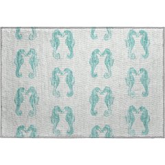 Premium Machine Washable Mayfield  Aqua 1'8" x 2'6" Rug