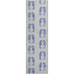 Premium Machine Washable Mayfield  Blue 2'3" x 7'6" Runner Rug