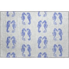 Premium Machine Washable Mayfield  Blue 1'8" x 2'6" Rug