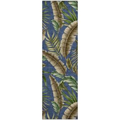 Premium Machine Washable Mayfield  Blue 2'3" x 7'6" Runner Rug