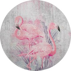 Premium Machine Washable Mayfield  Pink 8' x 8' Round Rug