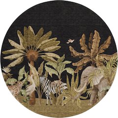 Premium Machine Washable Mayfield  Midnight 8' x 8' Round Rug