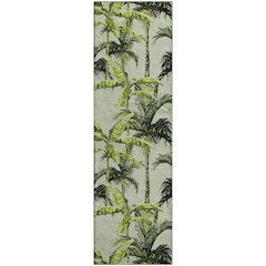 Premium Machine Washable Mayfield  Green 2'3" x 7'6" Runner Rug