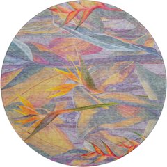 Premium Machine Washable Mayfield  Multi 8' x 8' Round Rug