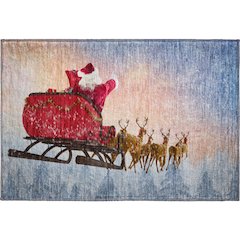 Premium Machine Washable Mayfield  Blue 1'8" x 2'6" Rug