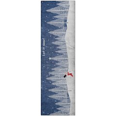 Premium Machine Washable Mayfield  Blue 2'3" x 7'6" Runner Rug