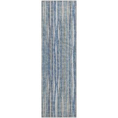 Premium Machine Washable Mayfield  Blue 2'3" x 7'6" Runner Rug