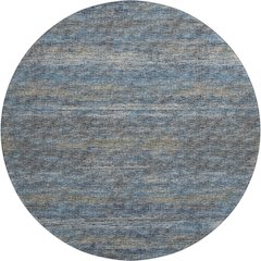 Premium Machine Washable Mayfield  Blue 8' x 8' Round Rug