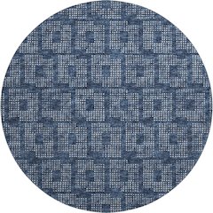 Premium Machine Washable Mayfield  Blue 8' x 8' Round Rug