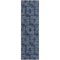 Premium Machine Washable Mayfield  Blue 2'3" x 7'6" Runner Rug