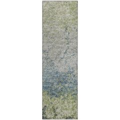 Premium Machine Washable Mayfield  Green 2'3" x 7'6" Runner Rug