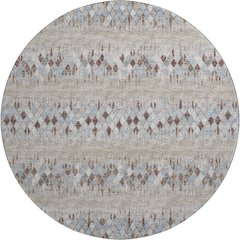 Premium Machine Washable Mayfield  Blue 8' x 8' Round Rug