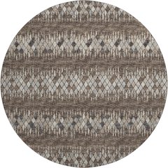 Premium Machine Washable Mayfield  Brown 8' x 8' Round Rug