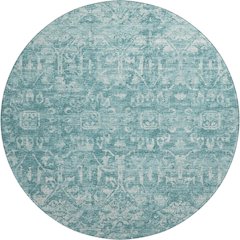 Premium Machine Washable Mayfield  Blue 8' x 8' Round Rug