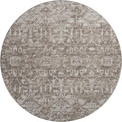 Premium Machine Washable Mayfield  Brown 8' x 8' Round Rug