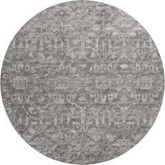 Premium Machine Washable Mayfield  Charcoal 8' x 8' Round Rug